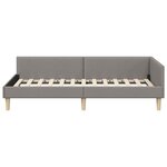 vidaXL Cadre de lit d'angle avec tête de lit Taupe 90 x 200 cm tissu