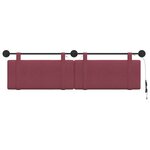 vidaXL Tête de lit suspendue Avec lumière LED Bordeaux Tissu