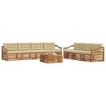 vidaXL Ensemble de canapés d'extérieur 8 Pièces Naturel et Beige