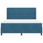 vidaXL Lit à ressorts avec coussin Bleu 180 x 200 cm Velours