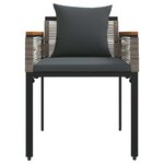 vidaXL Ensemble de meubles d'extérieur 4 Pièces Gris et Gris foncé