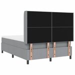 vidaXL Lit à ressorts avec matelas Gris clair 160 x 200 cm tissu