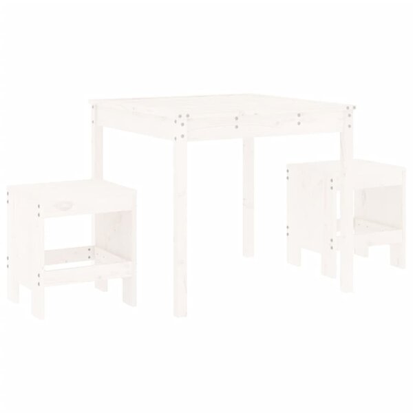 vidaXL Ensemble de bistrot de jardin 3 Pièces blanc bois de pin massif
