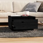 vidaXL Table basse Noir 55x56x32 cm Bois massif de pin