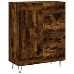 vidaXL Buffet haut Chêne fumé 69 5x34x180 cm Bois d'ingénierie