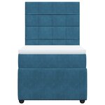 vidaXL Sommier à lattes de lit avec matelas Bleu foncé 90x200 cm