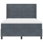 Lit box spring vidaXL avec matelas et LED Gris foncé 140x200 cm Velours