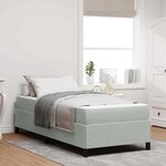 vidaXL Cadre de lit Gris clair  gris et blanc 90 x 200 cm Velours