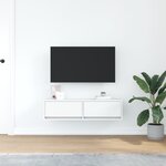 Meuble TV vidaXL Blanc 100x31x25 5 cm en Bois d'ingénierie