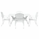 vidaXL Ensemble de salle à manger pour jardin 5 Pièces Blanc Aluminium