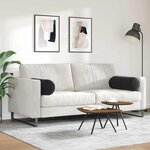 vidaXL Coussins d'accent 2 Pièces Noir Ø 25 x 70 cm