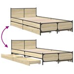 vidaXL Cadre de lit avec tiroirs sans matelas chêne sonoma 75x190 cm