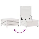 vidaXL Salon de jardin 5 Pièces avec coussins blanc bois massif de pin