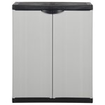vidaXL Armoire de rangement de jardin 1 étagère Gris/noir 68x40x85 cm