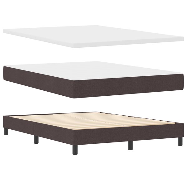 Lit coffre avec matelas vidaXL Marron foncé 160x200 cm en tissu