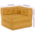 vidaXL Canapé modulaire 4 Pièces Jaune 70 x 70 x 56 cm tissu