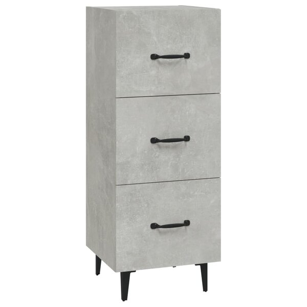 vidaXL Buffet Gris béton 34 5x34x90 cm Bois d'ingénierie