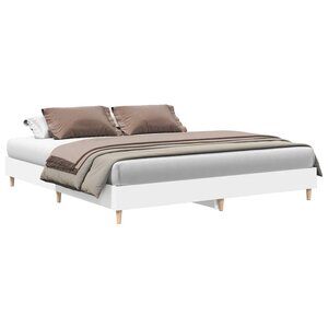 vidaXL Cadre de lit sans matelas blanc 160x200 cm bois d'ingénierie