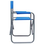 vidaXL Chaises de metteur en scène lot de 2 Acier Bleu
