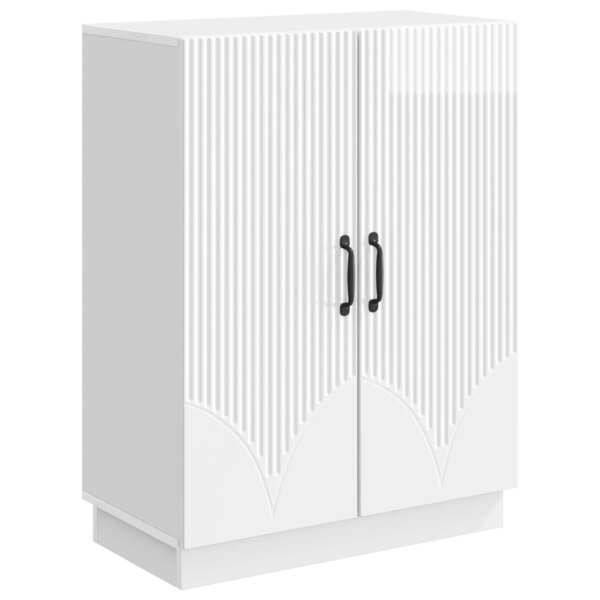 vidaXL Buffet Blanc brillant 66 x 34 5 x 87 cm Bois d'ingénierie