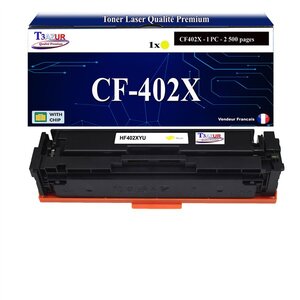 T3AZUR -Toner compatible avec CF402X (201X) pour HP Color LaserJet Pro MFP M274n M277dw M277n - Jaune
