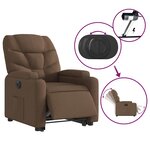 vidaXL Fauteuil inclinable électrique marron tissu