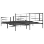 vidaXL Cadre de lit métal sans matelas avec pied de lit noir 180x200cm