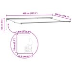 vidaXL Auvent Rétractable Multicolore 400 × 300 cm Polyester et métal