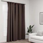 vidaXL Rideau occultant d'aspect de lin avec crochets Taupe 290x245 cm