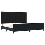 vidaXL Cadre de lit avec tête de lit Noir 200 x 200 cm Velours