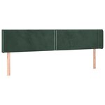 vidaXL Tête de lit avec oreilles Vert foncé 163x16x78/88 cm Velours