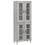 vidaXL Buffet haut Sonoma gris 69 5x34x180 cm Bois d'ingénierie