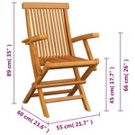 vidaXL Chaises pliables de jardin 4 Pièces Bois de teck solide