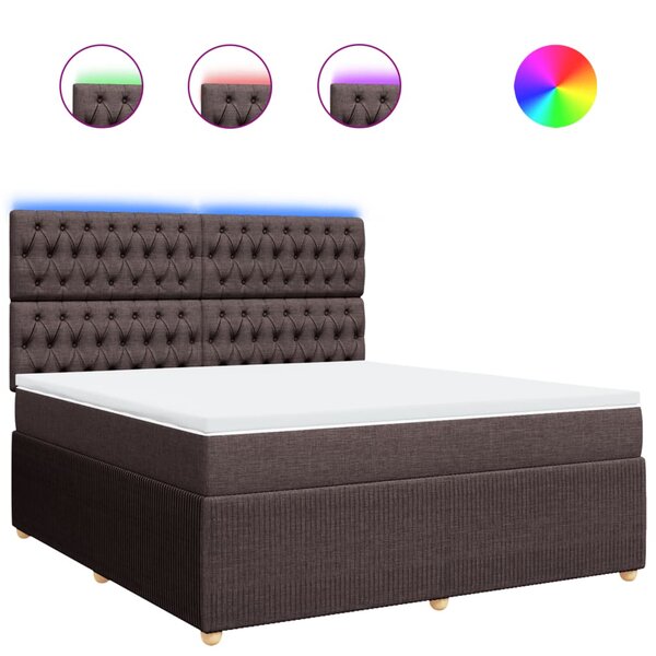 vidaXL Sommier à lattes de lit avec matelas Marron foncé 180x200 cm