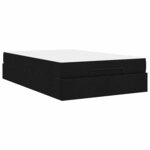 vidaXL Cadre de lit avec matelas Noir 120 x 190 cm tissu