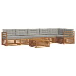 vidaXL Ensemble de canapés d'extérieur 7 pc Gris Naturel et Clair