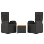 Ensemble de salon de jardin meuble d'extérieur ensemble de mobilier 3 pièces noir poly rotin et acacia 02_0014205