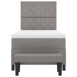 vidaXL Lit à ressorts avec matelas Taupe 100 x 200 cm tissu