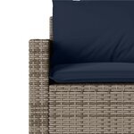 vidaXL Canapé de jardin avec coussins 3 places gris résine tressée
