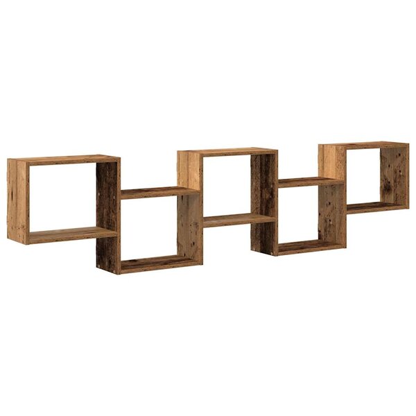 vidaXL Étagère cube murale 5 compartiments vieux bois bois ingénierie