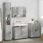 vidaXL Ensemble de mobilier de salle de bain 4 Pièces Gris béton