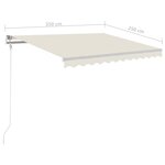 vidaXL Auvent manuel rétractable avec poteaux 3 5x2 5 m Crème