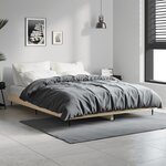 vidaXL Cadre de lit chêne sonoma 135x190 cm bois d'ingénierie