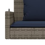 vidaXL Banc à bascule avec coussins Gris 119 x 56 x 48 cm Résine tressée