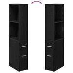 vidaXL Armoire de salle de bain étroite Chêne noir 22 x 41 x 135 cm