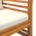 vidaXL Banc canapé avec coussins Blanc crème Bois d'acacia solide