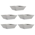 vidaXL Pot de jardin en forme de bol 5 Pièces Argent 50 x 50 x 15 cm