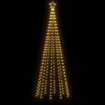 vidaXL Sapin de Noël avec piquet Blanc chaud 310 LED 300 cm