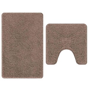 vidaXL Ensemble de tapis de bain antidérapants 2 Pièces Marron PP
