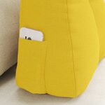 vidaXL Coussin de Dos Jaune clair 60 x 24 x 50 cm tissu